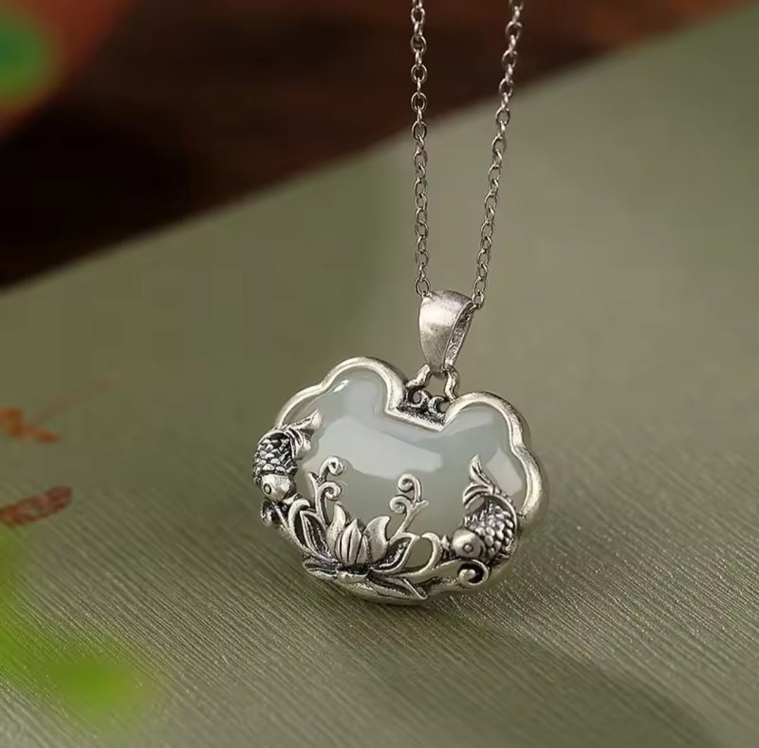 Natural Hotan Jade Pendant & Chain