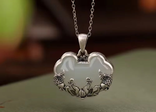 Natural Hotan Jade Pendant & Chain